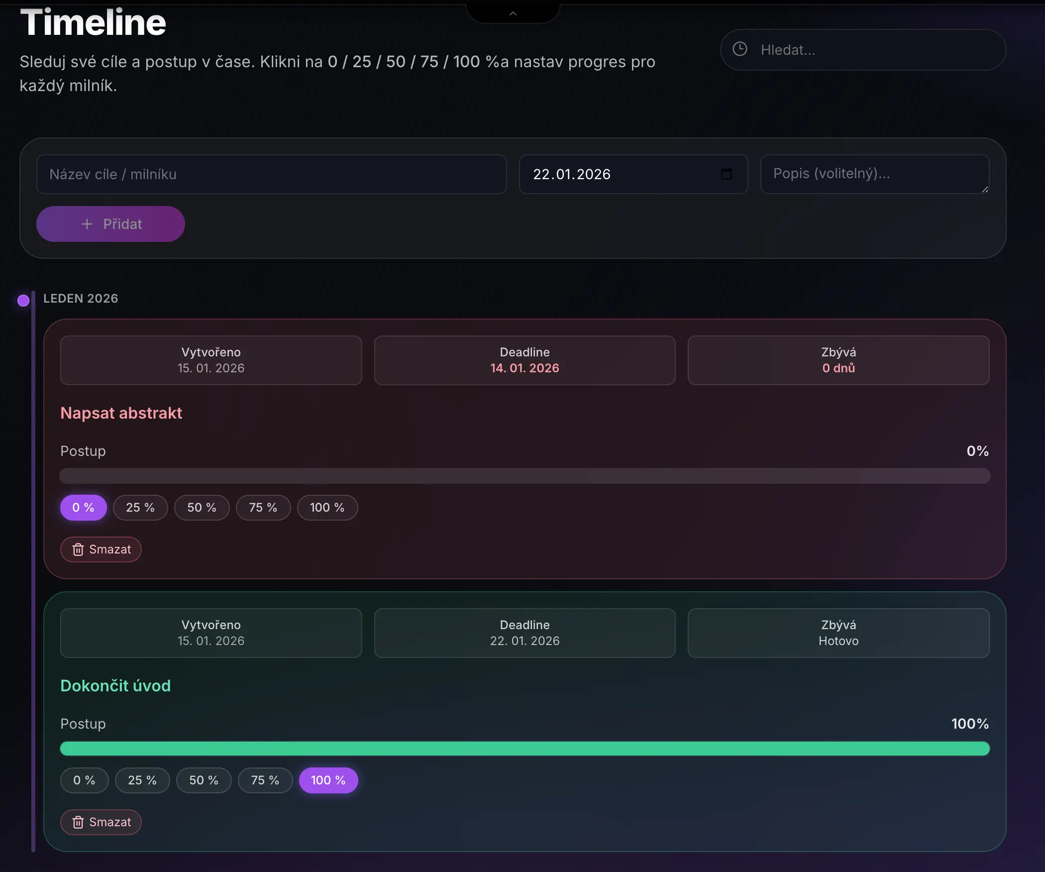 Motivuj se sledováním cílů